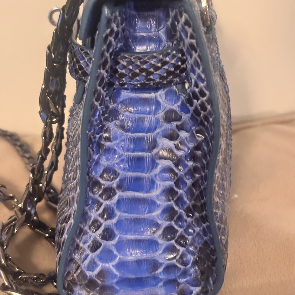 BYRON New York Genuine Python & Leather Crossbody Top Handle Bag - Picture 3 of 10